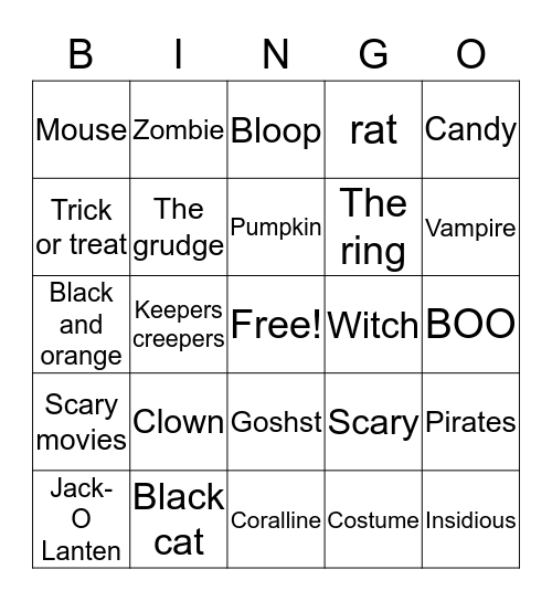 Halloween-Haley Schaefer Bingo Card