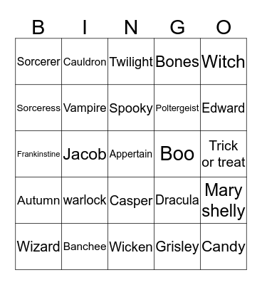 Halloween-Tyler Bollinger Bingo Card