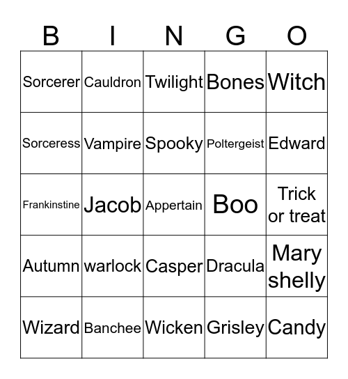 Halloween-Tyler Bollinger Bingo Card
