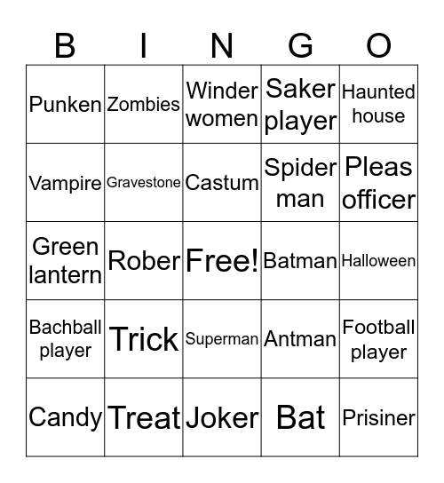 Halloween-Brett borgardts Bingo Card