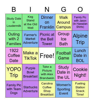 Family Groups Bingo! Bingo Card
