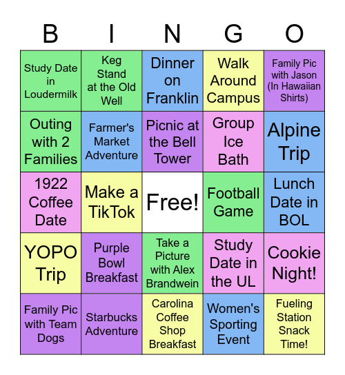 Family Groups Bingo! Bingo Card