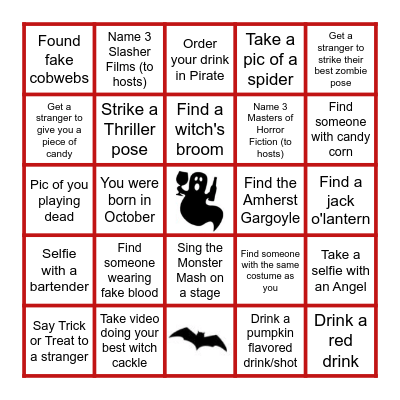 Boos & Booze Halloween Bingo Card