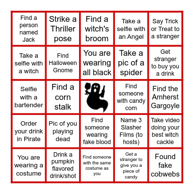 Boos & Booze Halloween Bingo Card