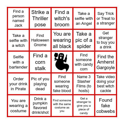 Boos & Booze Halloween Bingo Card