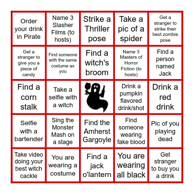 Boos & Booze Halloween Bingo Card
