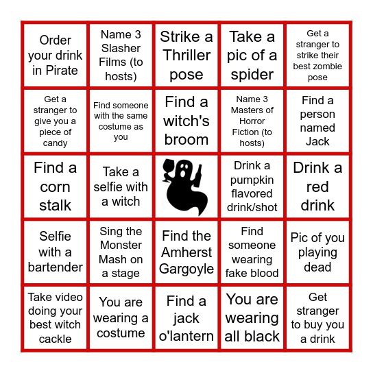 Boos & Booze Halloween Bingo Card