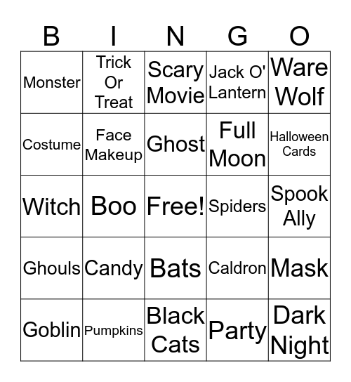 Happy  Halloween    Bingo Card