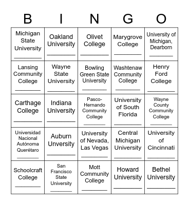 ________________________________________________ Bingo Card