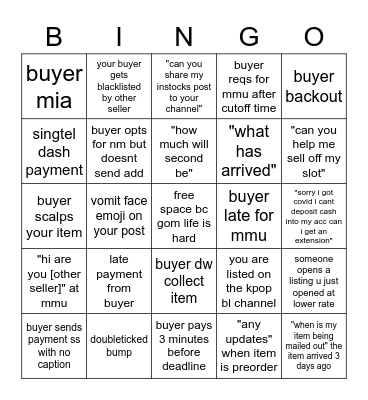 gom life tragedies Bingo Card