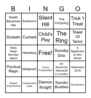 24 - HALLOWEEN MOVIES Bingo Card