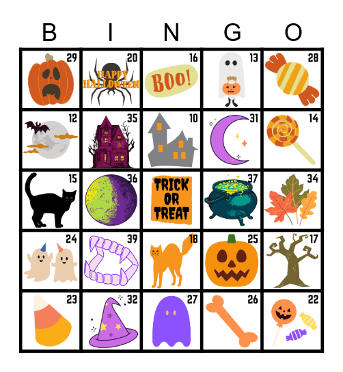 Halloween Bingo Card