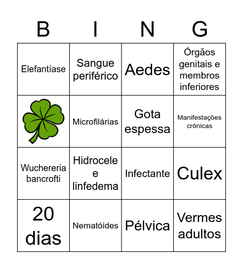 Bingo Parasita Bingo Card