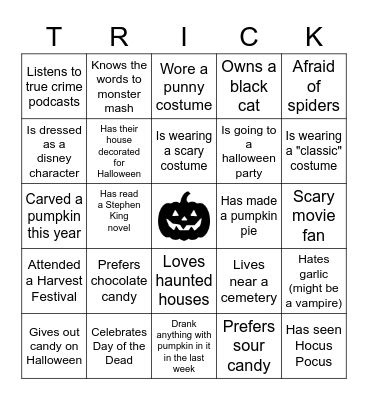 Halloween Bingo Card