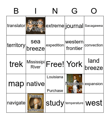 Westward Expansion/Science BINGO Card