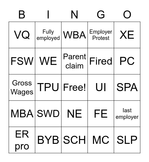 EDD BINGO Card