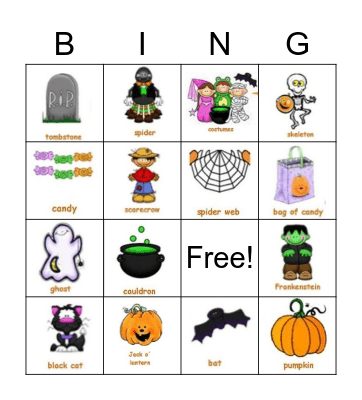 Halloween Bingo Card