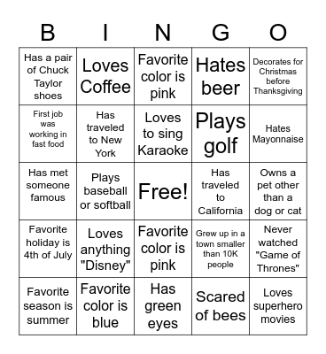 Bingo Card
