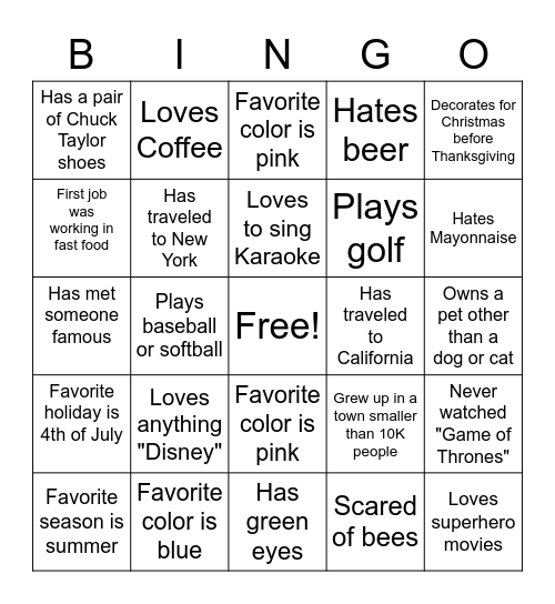 Bingo Card