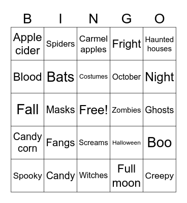 Hallow33n Bingo Card