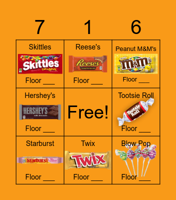 Trick or Treat Snack Attack Bingo Board Bingo Card