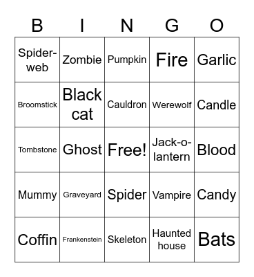 Halloween Bingo Card