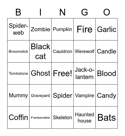 Halloween Bingo Card