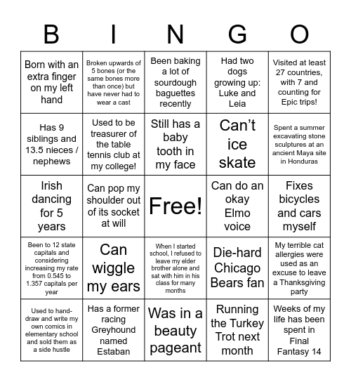 Ice Cream Bingo! Bingo Card