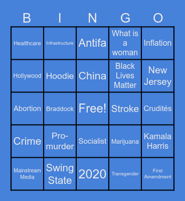 Pennsylvania Senate Debate Bingo Card