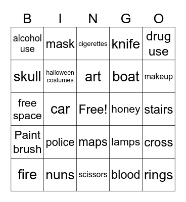Rhymes for Young Ghouls Bingo Card