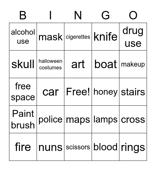 Rhymes for Young Ghouls Bingo Card