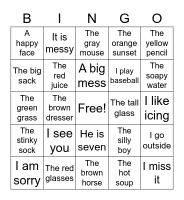 /s/ Phrase Bingo Card