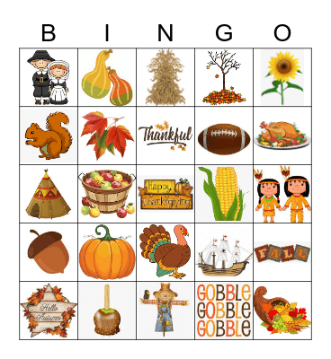 THANKSGIVING Bingo Card