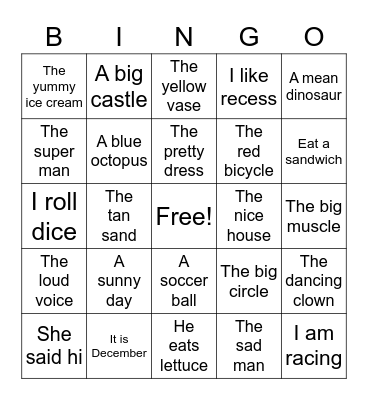 /s/ Phrase Bingo Card