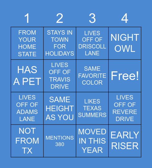 LIBERTY BINGO Card