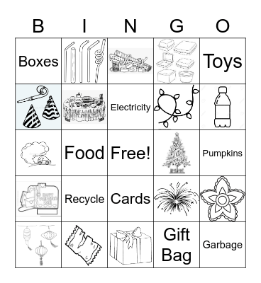 Waste From Celebrations Bingo Card