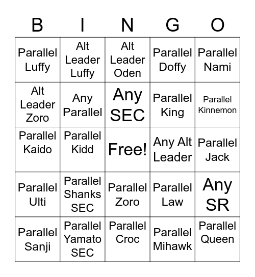 THE ONE PIECE IS REALLLL Bingo Card