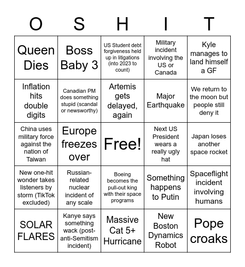 This is how it ends, not with a bang, but with... Bingo Card