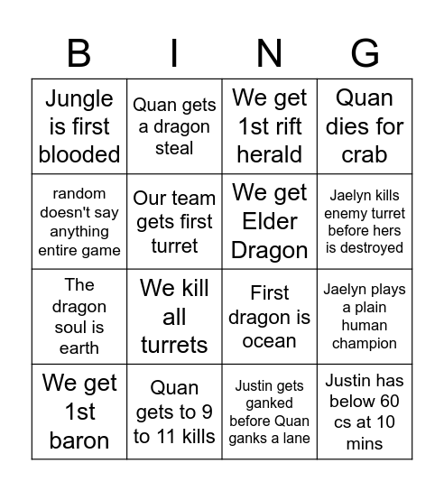Bongo Bingos Bingo Card