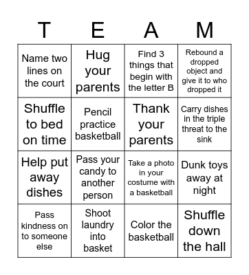 Coaches squares Bingo Card