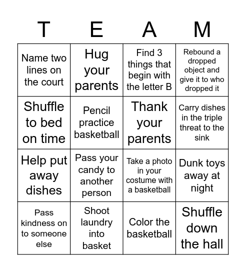 Coaches squares Bingo Card