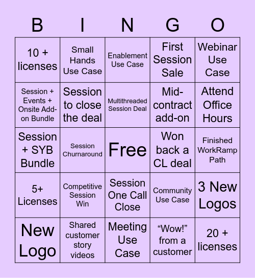 Session Bingo Card