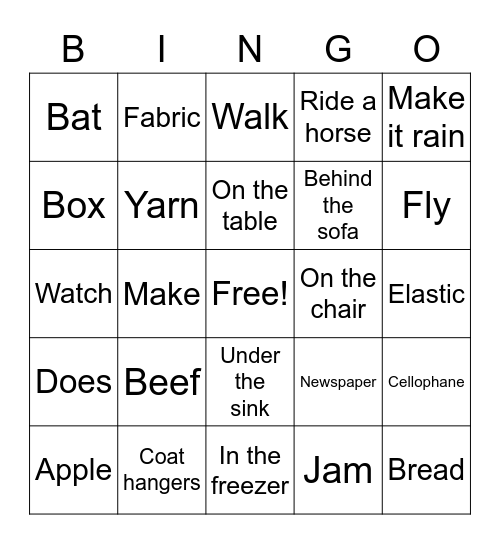 C4 Lesson 5 Book D Bingo Card