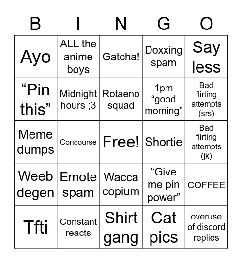 Are You Actually Sel? Bingo Card