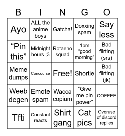 Are you actually Sel? Bingo Card