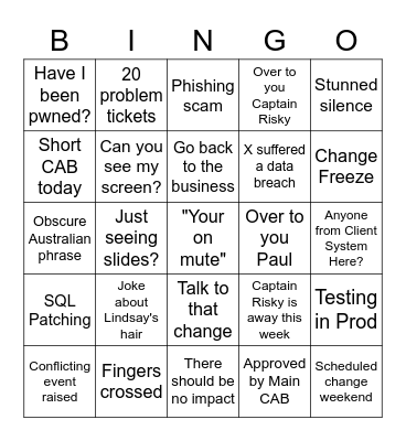 CAB Bingo Card