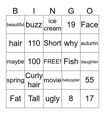 Review Bingo Card