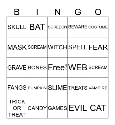 HALLOWEEN BINGO Card