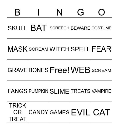 HALLOWEEN BINGO Card