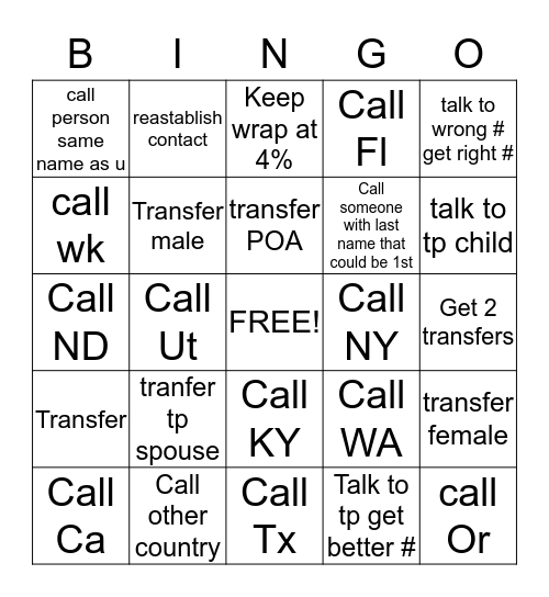 Discover bingo Card